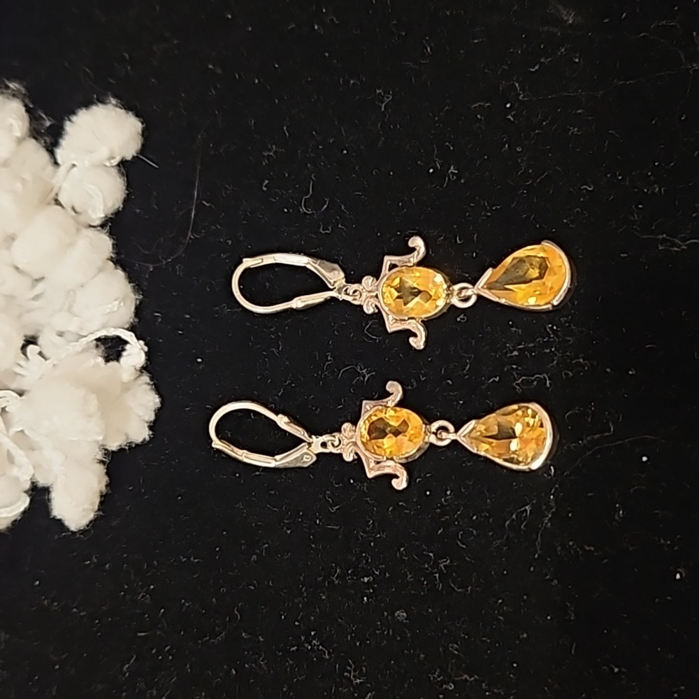 Sterling Citrine Earrings